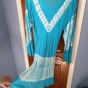 Lot of 2 NEW Emb tie dye cotton boho Bohemian Knee Length top Kurta One Size